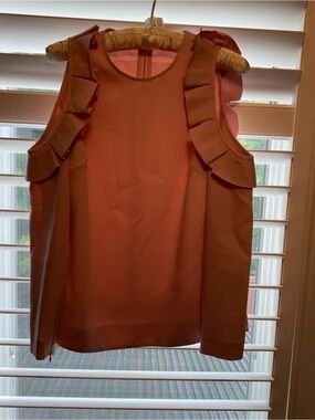 Ted Baker  Ruffle-Trim Coral Dress